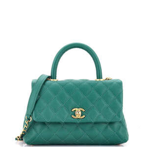Chanel Mini Coco Top Handle Bag Quilted Caviar